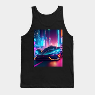 Asian Neon Velocity: Futuristic Thrill Ride Tank Top